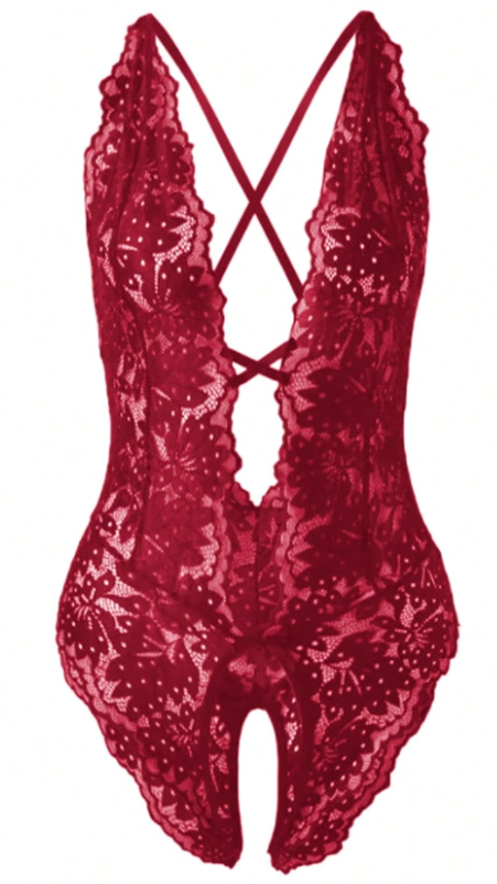Szofi - alul nyitott csipkés body