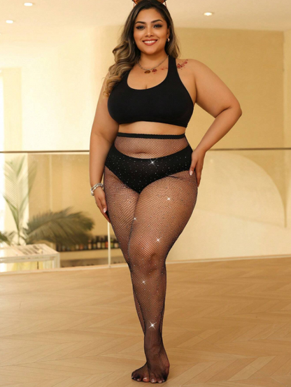 Cyarine – strasszköves plus size necc harisnya