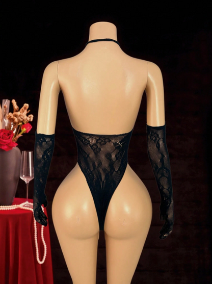 Helia - szexi csipke body kesztyűvel
